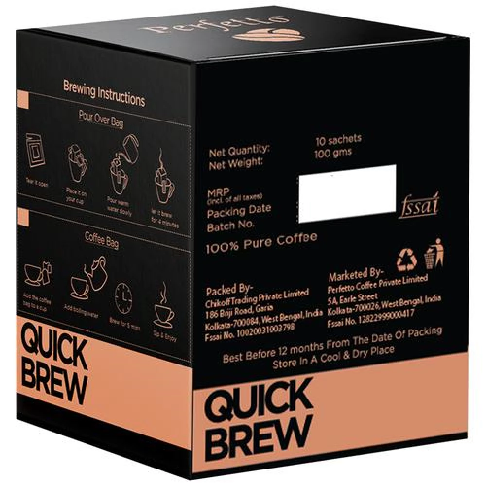 Perfetto Quick Brew Coffee Dip Bags - Assorted Flavours, 100 g (10 Sachets)-2.webp